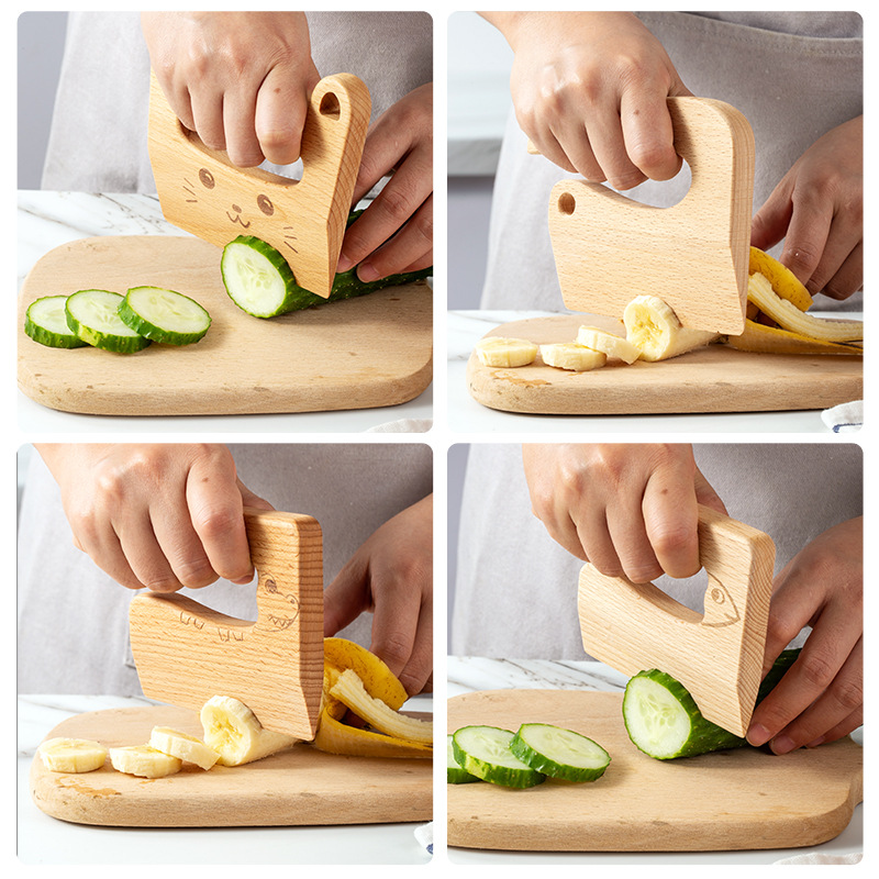 Cuchillo de madera para niños  - Kitchen Appliances Kids reseña y precio